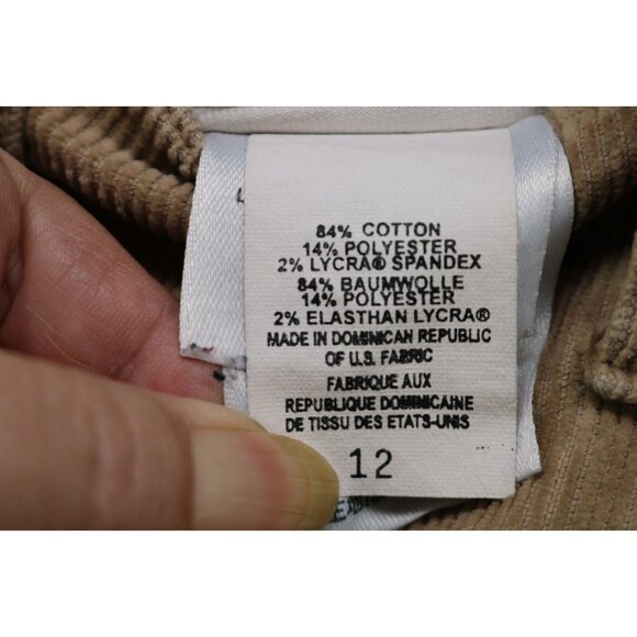 Eddie Bauer Tan Corduroy Stretch Skirt-Size 12-Pockets-Lagenlook - Picture 9 of 13